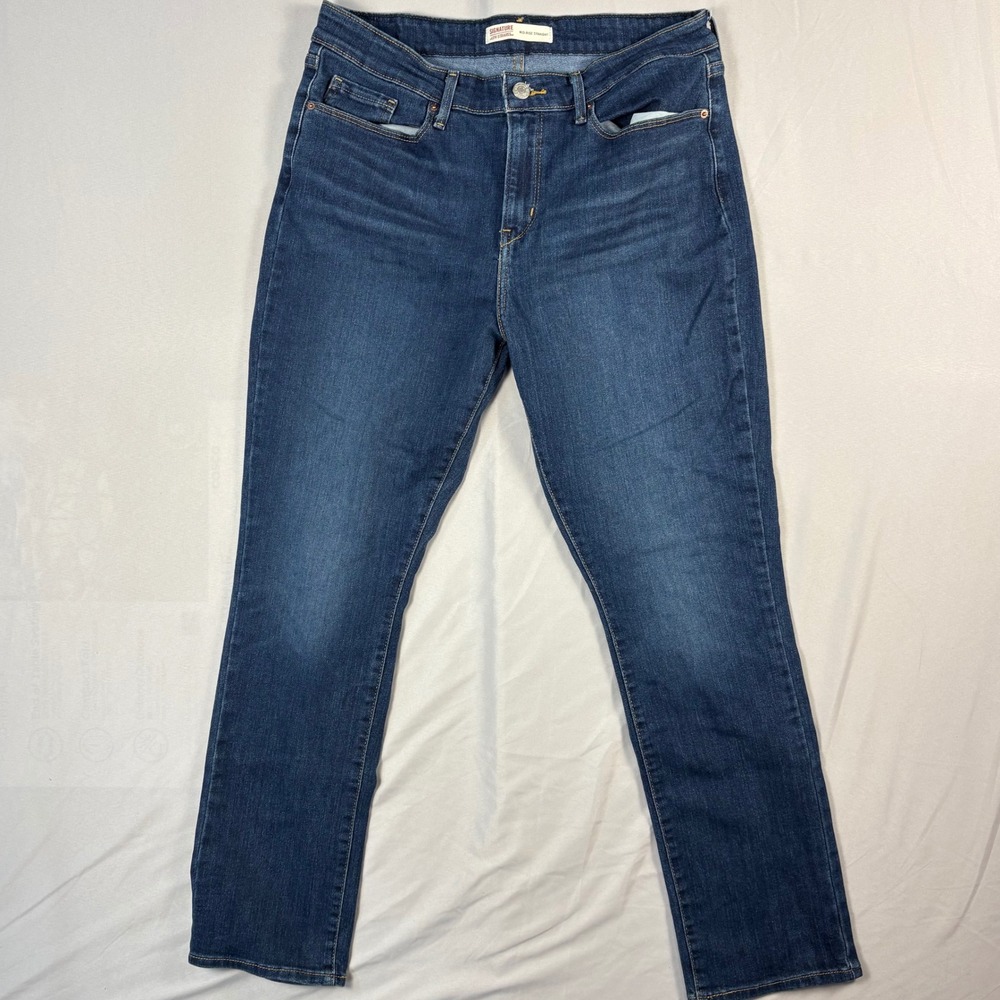 Signature by Levi Strauss & Co. Jeans Womens Size 12 Mid Rise Straight - Picture 2 of 7